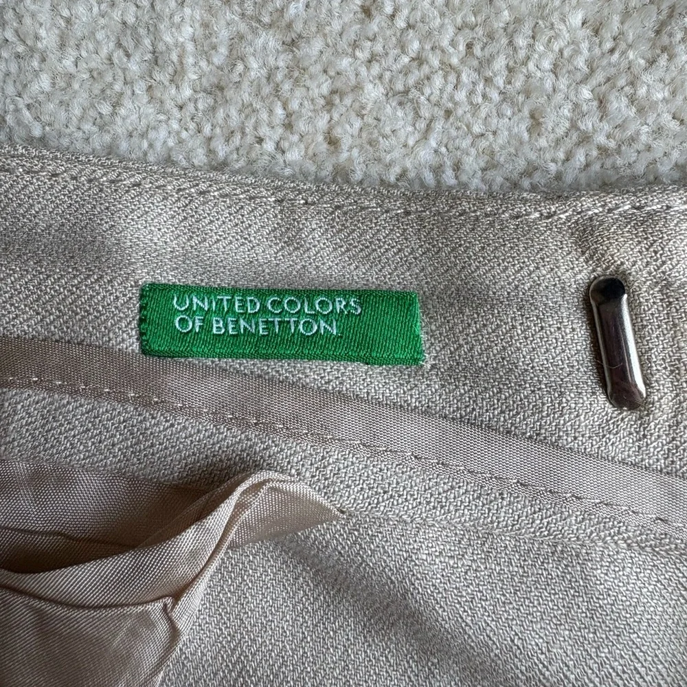 Vintage United Colors Of Benetton Cream Wide Leg Pants - Picture 11 of 12